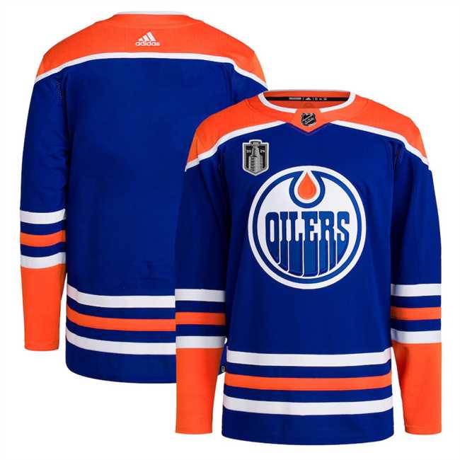 Mens Edmonton Oilers Blank Royal 2024 Stanley Cup Final Patch Stitched Jersey Dzhi->edmonton oilers->NHL Jersey